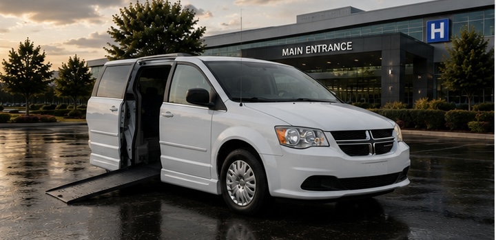 Ramp accessible wheelchair van